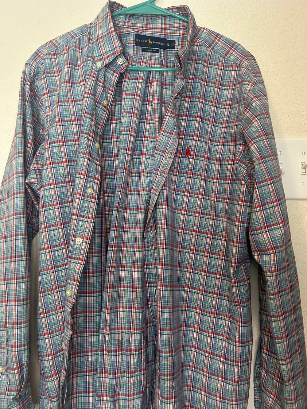 Polo by Ralph Lauren Red and Blue Plaid Button-Down Shirt